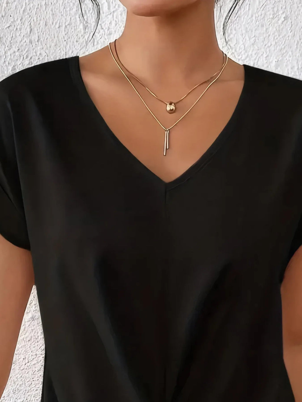 Blouse Twisted Hem Dolman Sleeve Slightly Stretchy