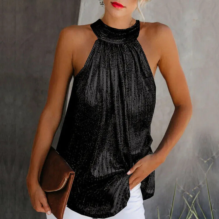Elif - Glitter Halter Top