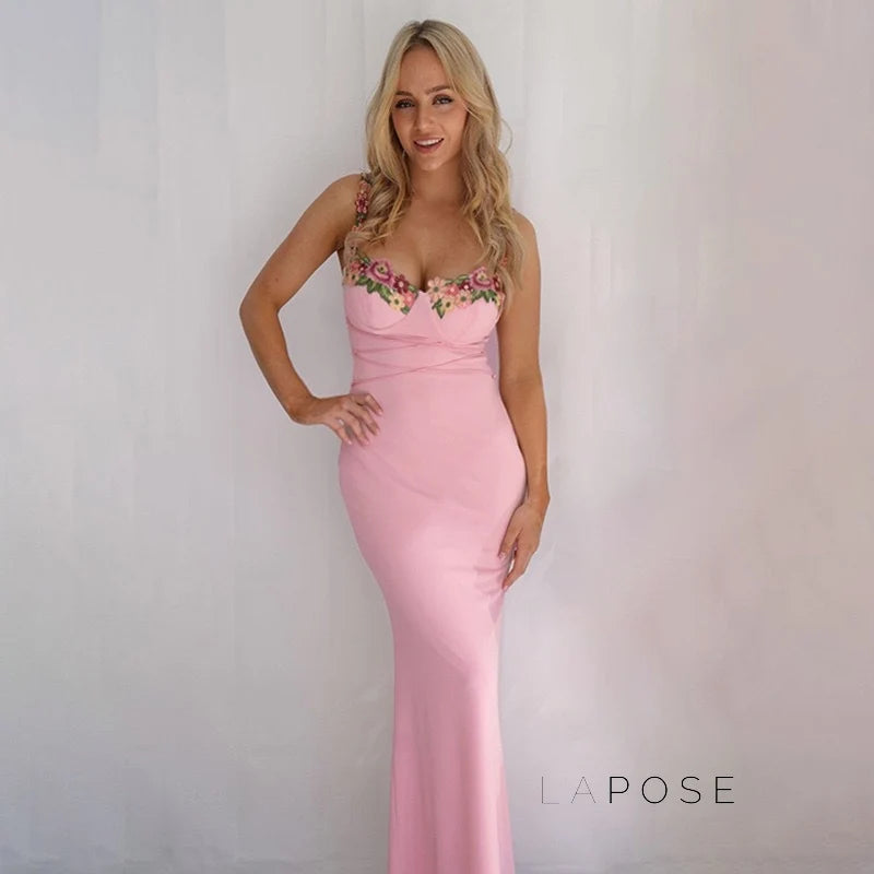 Corrine Floral Embroidered Maxi Dress