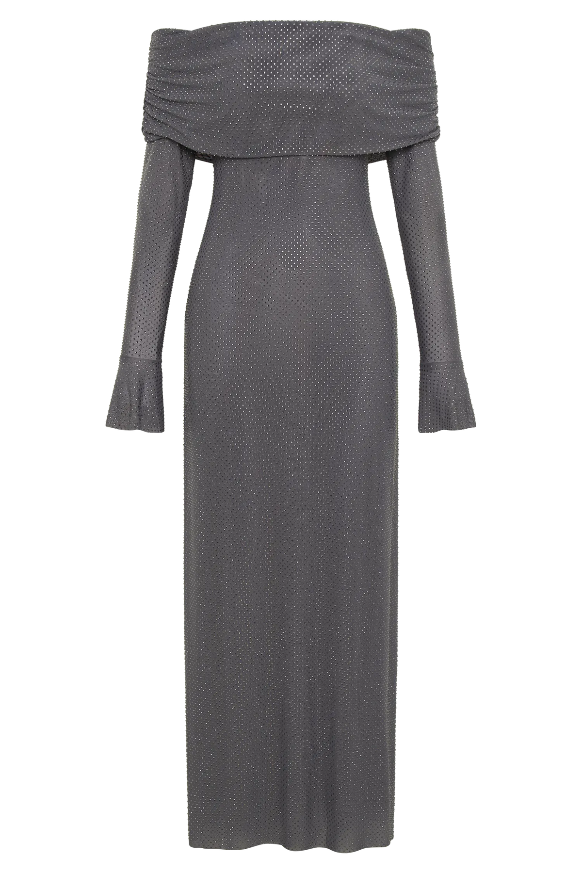 Glitter off-shoulder maxi dress for women