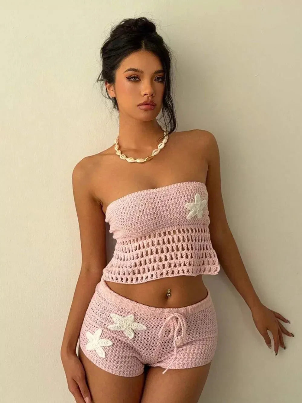 Kalli Crochet Starfish Shorts Set