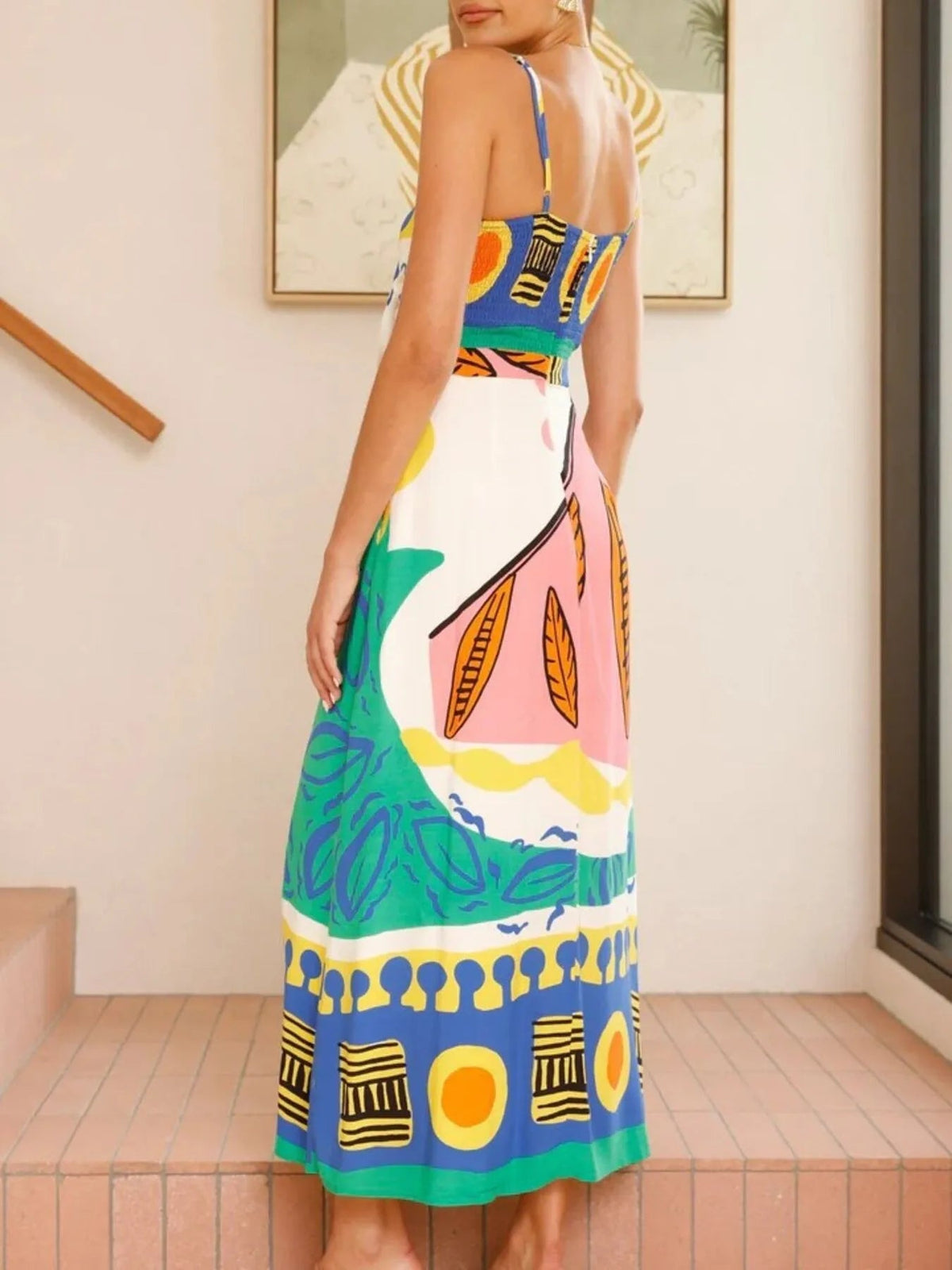 Maxi Dress Cami Beach Style Summer Tied Front Sleeveless