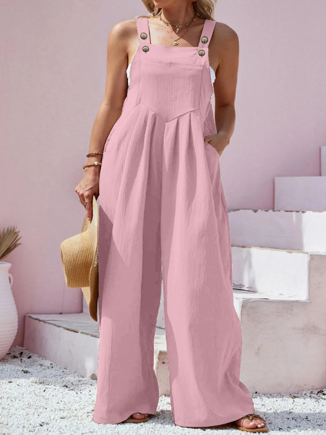 Overalls Boho Wide Leg Jumpsuit Flattering Vacation