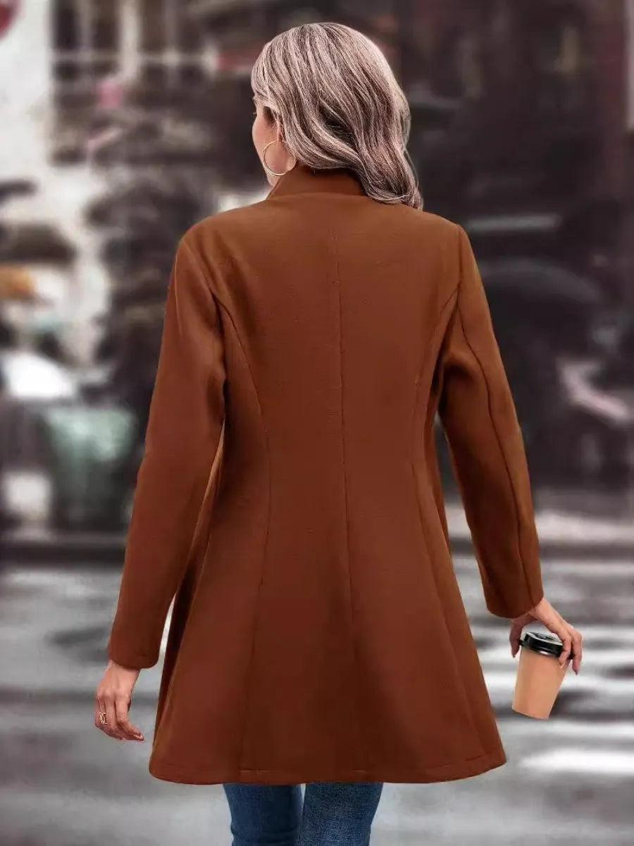 Lapel Slim Fit Woolen Cloth Draping Coats