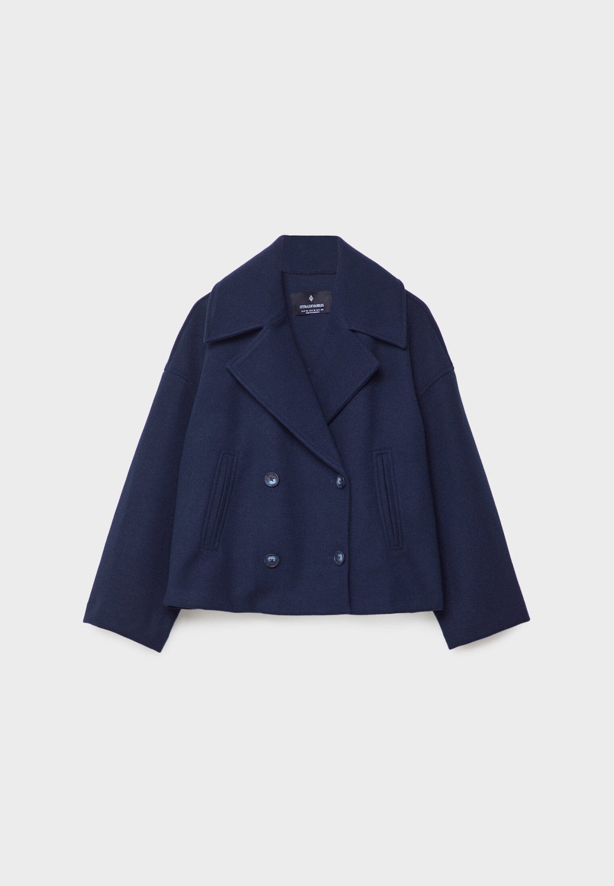 Jitske - Chic Short Peacoat with Double Button Closure