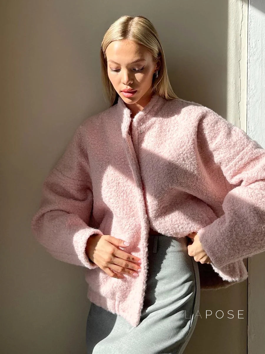Ellisyn Pink Faux Fur Jacket