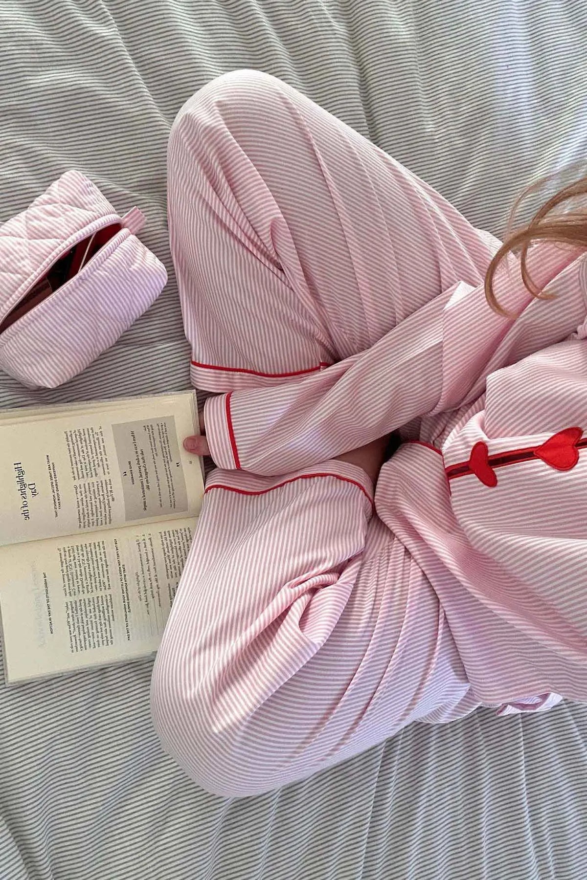 Comfortable Two-Piece Pajama Set for Women with Heart Buttons