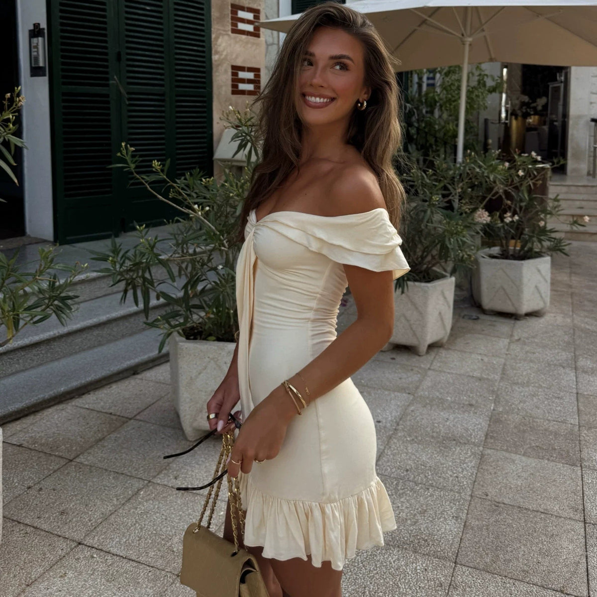 Araya Off-Shoulder Ruffle Mini Dress