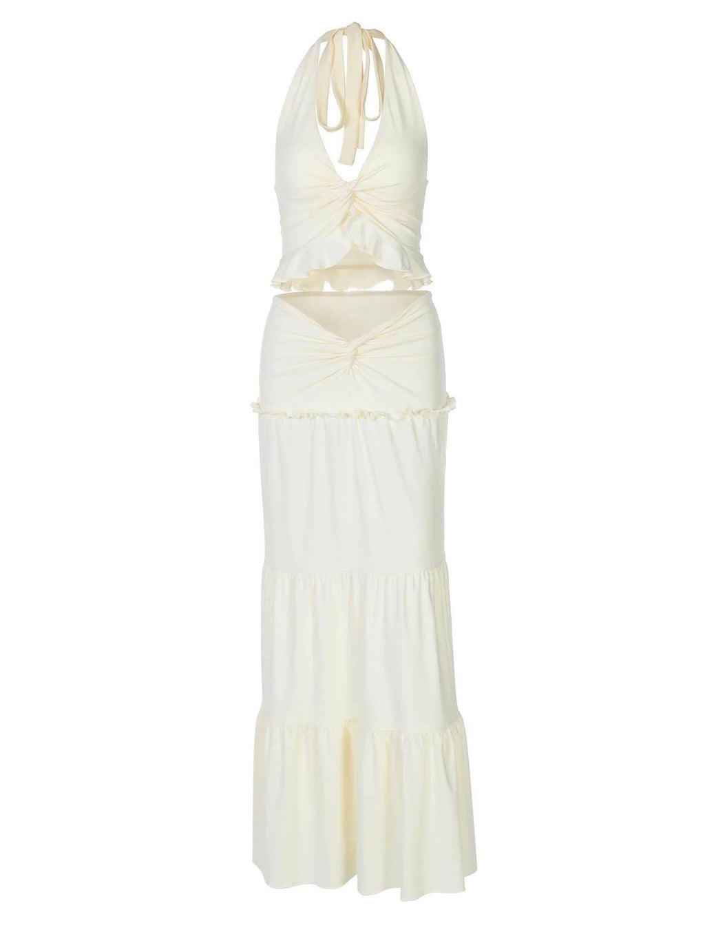 Ruched Two-Piece Skirt Set