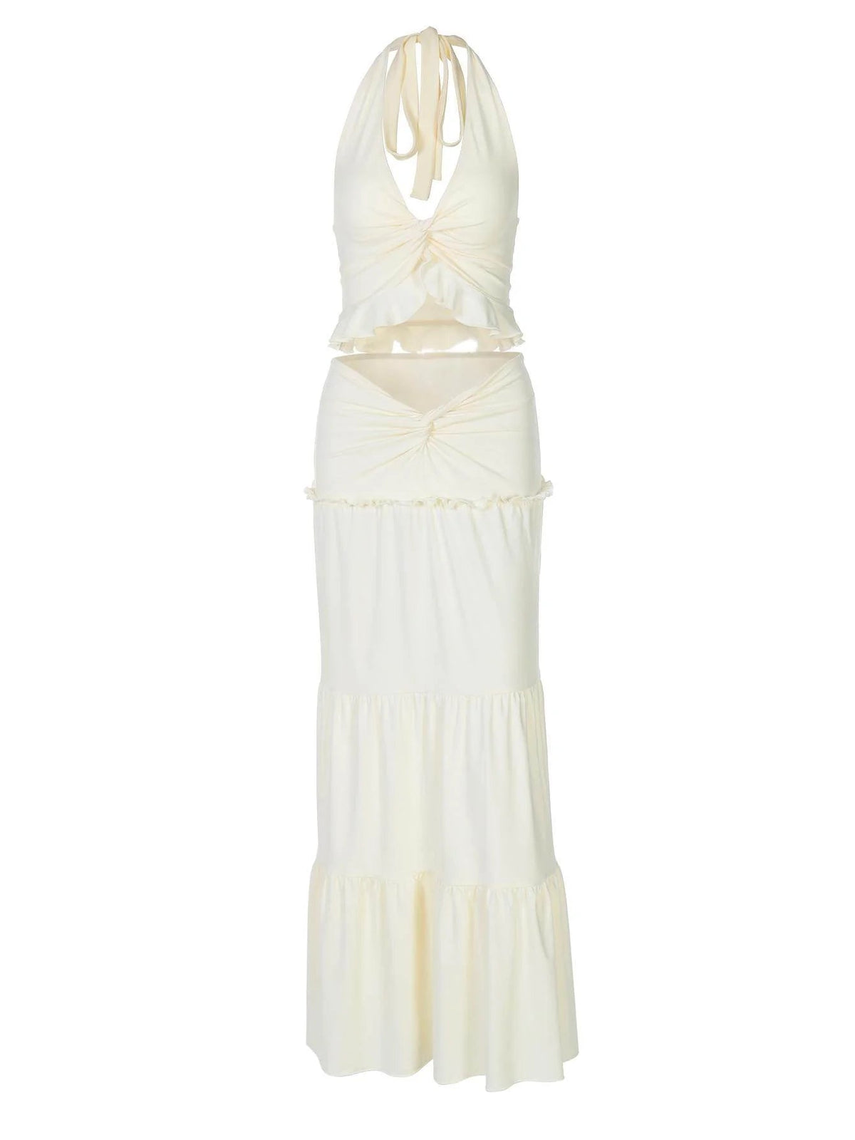 Ruched Two-Piece Skirt Set