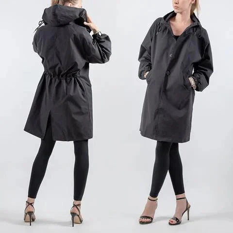 Nicky - Long trench coat with hood