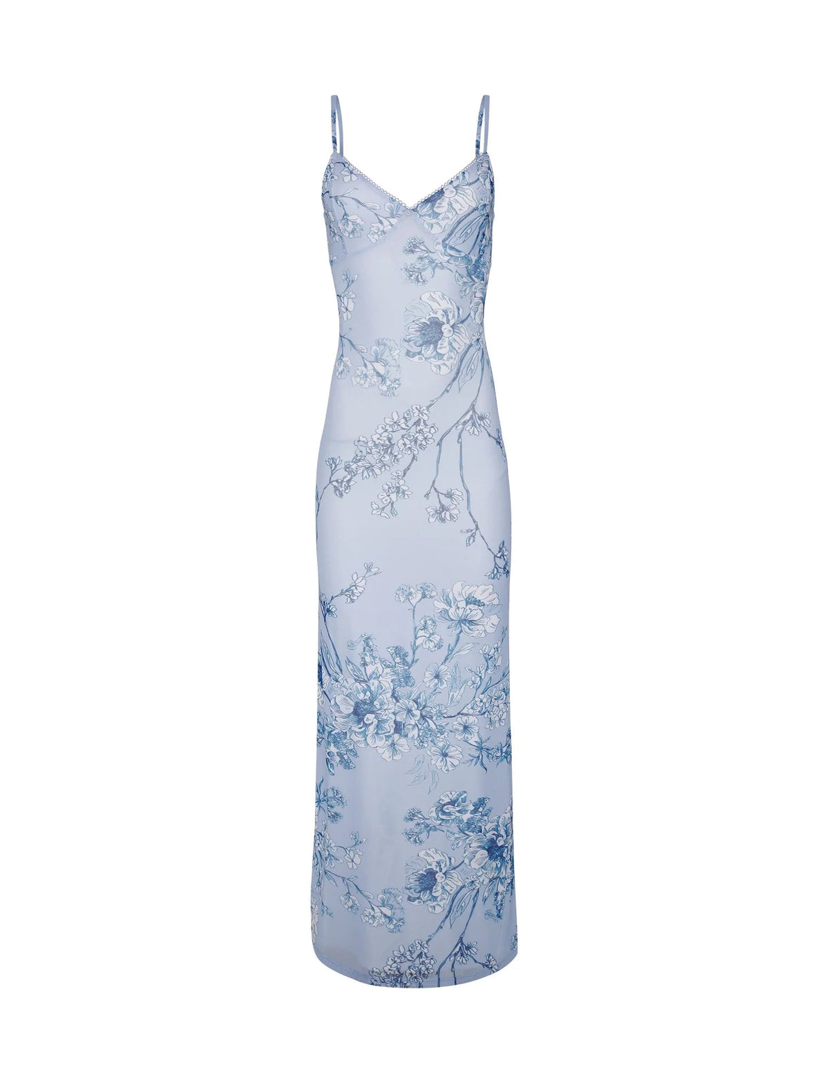 Arlette Radiant Floral Maxi Dress - Blue Ceramic Floral