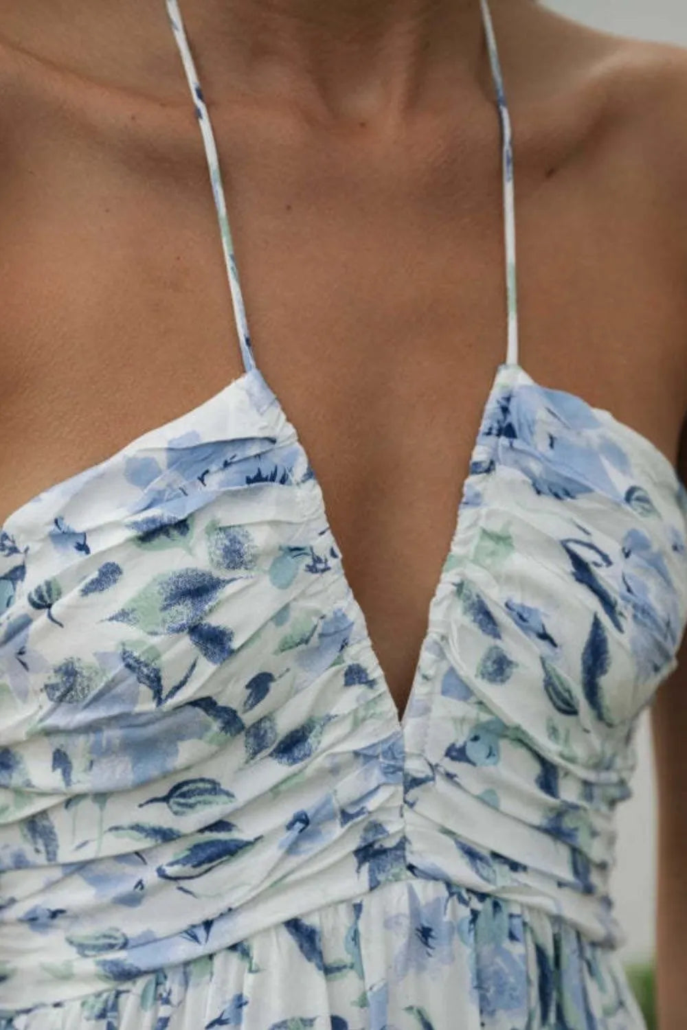 Maxi Dress Floral Halter Neck Sleeveless Resort Summer Boho