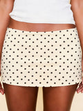 Polka Dots Hip Wrap Short Skirt