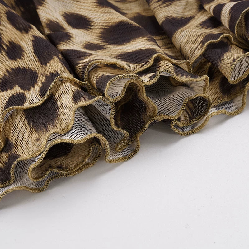 Nicole Leopard Print Ruched Mini Dress