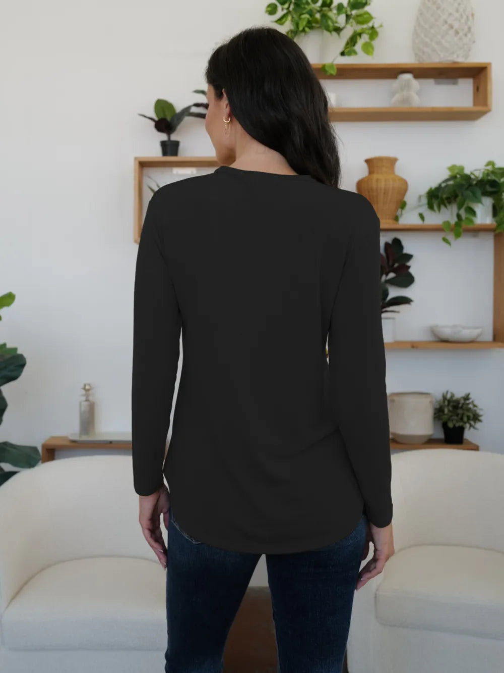 Tunic T-Shirt Top Stretch Everyday Casual Comfort Chic