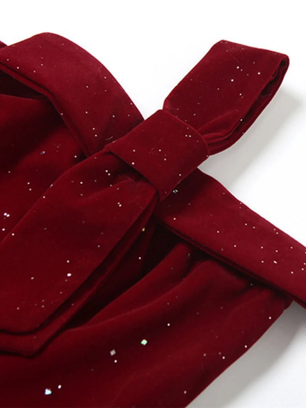 Sequins Backless Strapless Top Bow Zipper Mini&Short Dresses