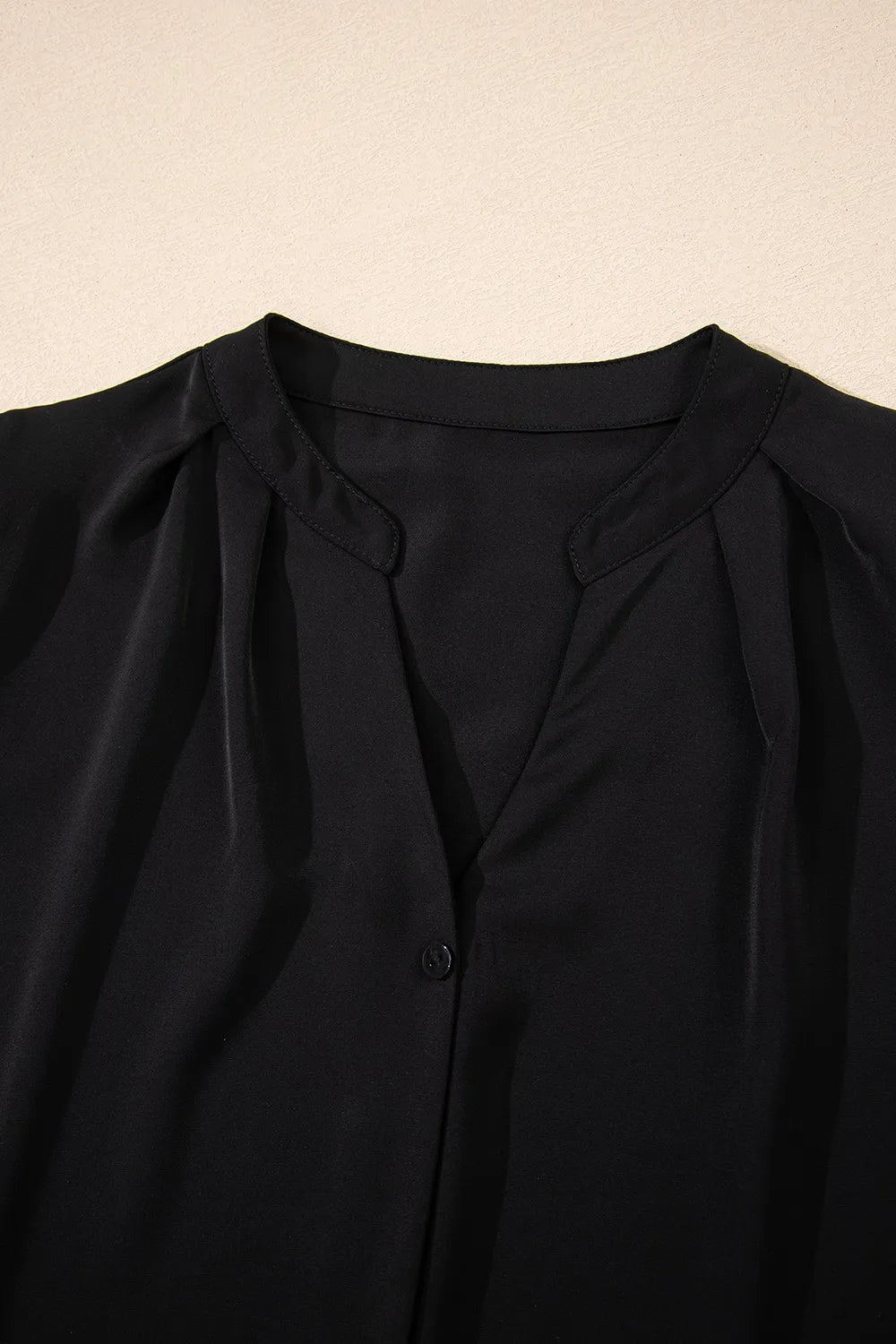 Notched Neck Short Sleeve Blouse – Casual Chic