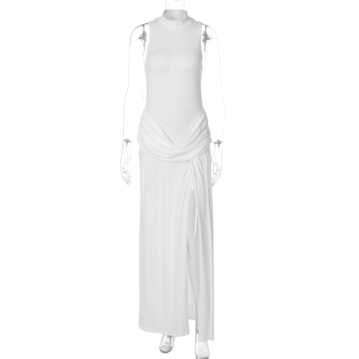High Neck Slit Maxi Dress