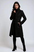 Sandy High Neck Button Long Coat