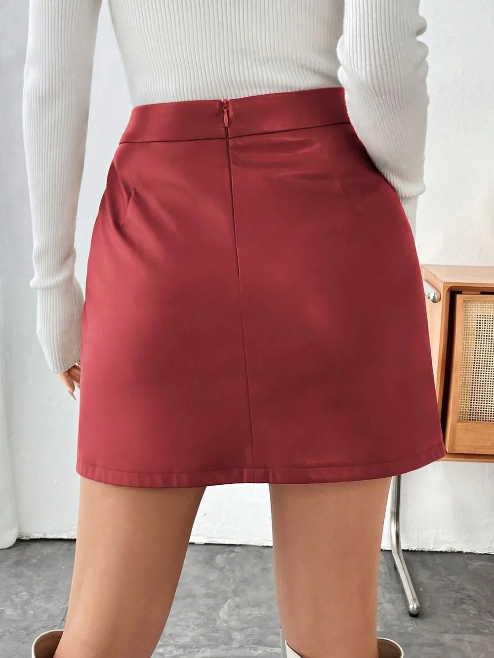 Skirt Classic Mini Stylish Front Zipper Comfortable