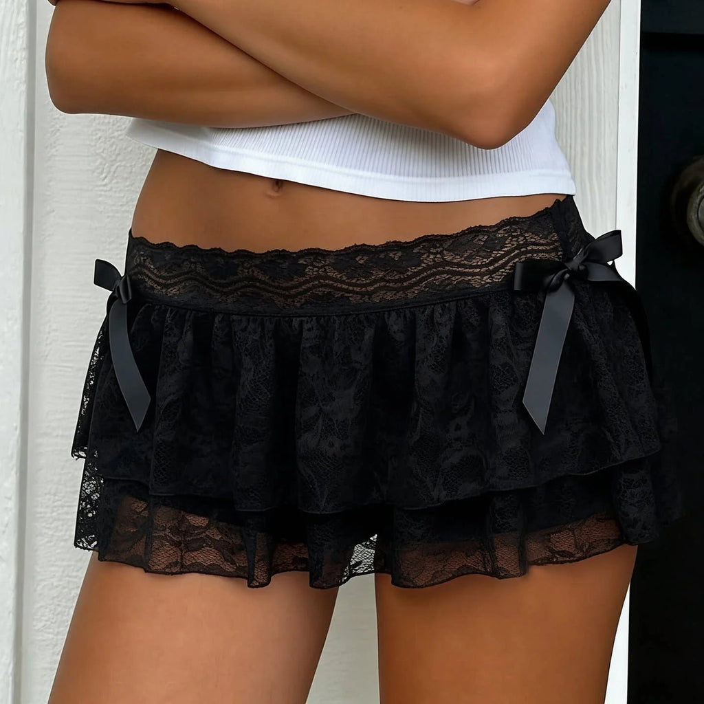 Marci Tiered Lace Mini Skirt