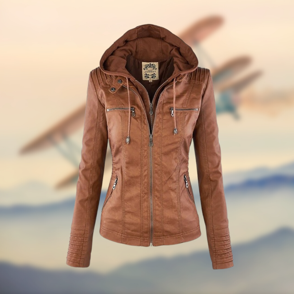Elegant Tailored Women's Leather Biker Jacket