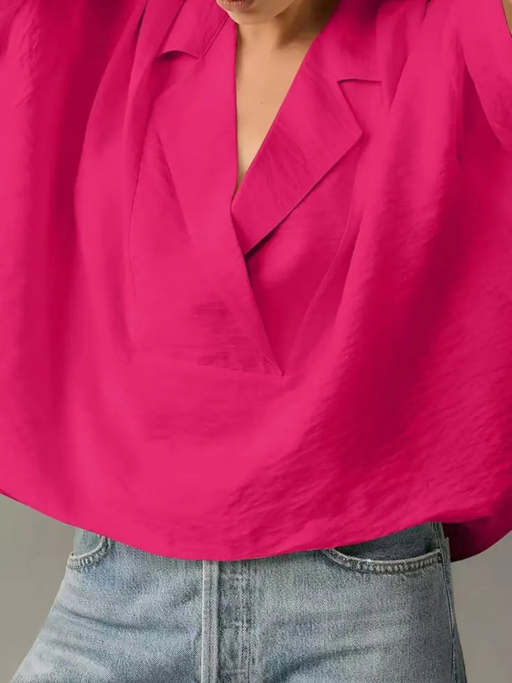 Polished Collared Half Sleeve Blouse