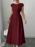 Dress Statement Cutout Cap Sleeve Elegant Bow Detail