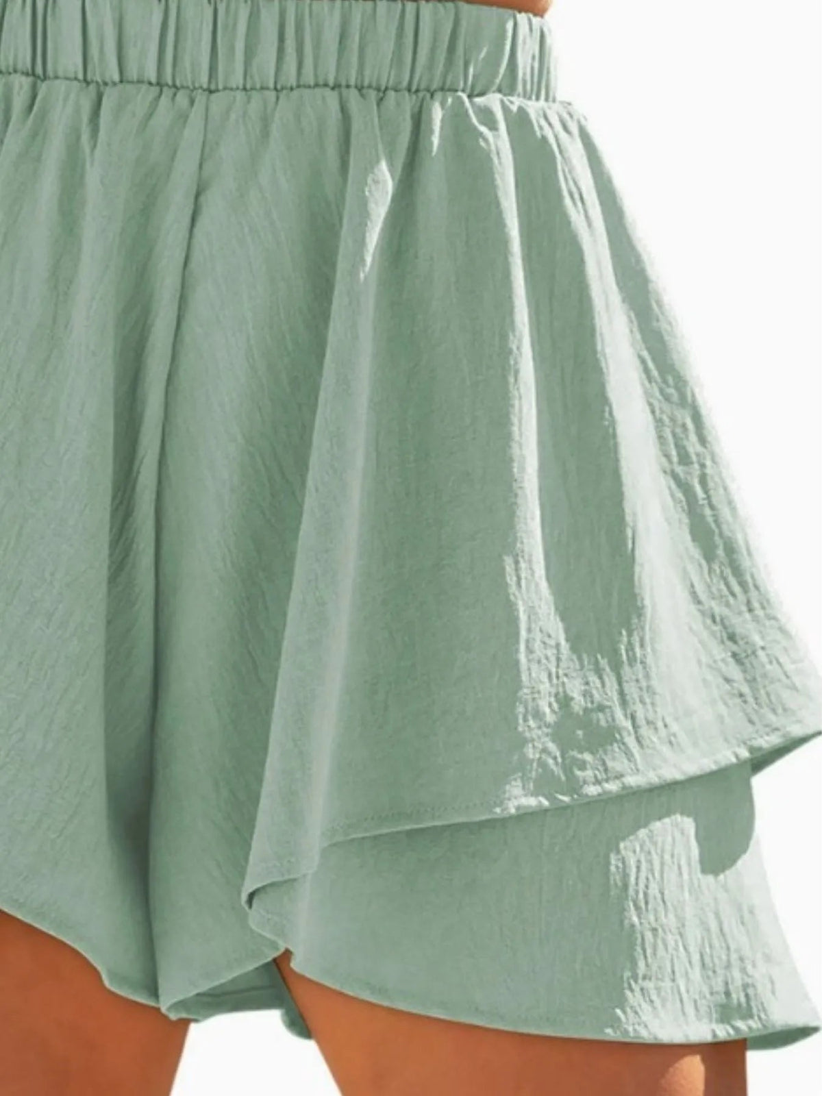 High-Waisted Layered Shorts with Stretch Waist