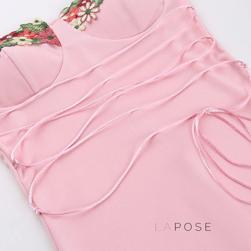 Corrine Floral Embroidered Maxi Dress
