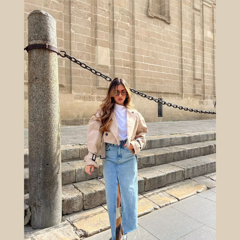 Lilia - Short Stylish Trench Coat