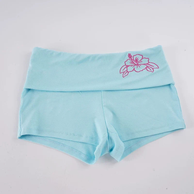 Rhylee Floral Fold Waist Hot Shorts