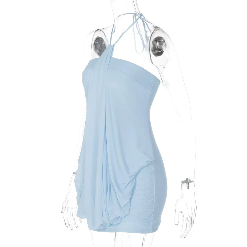 Kollyns Halter Draped Mini Dress