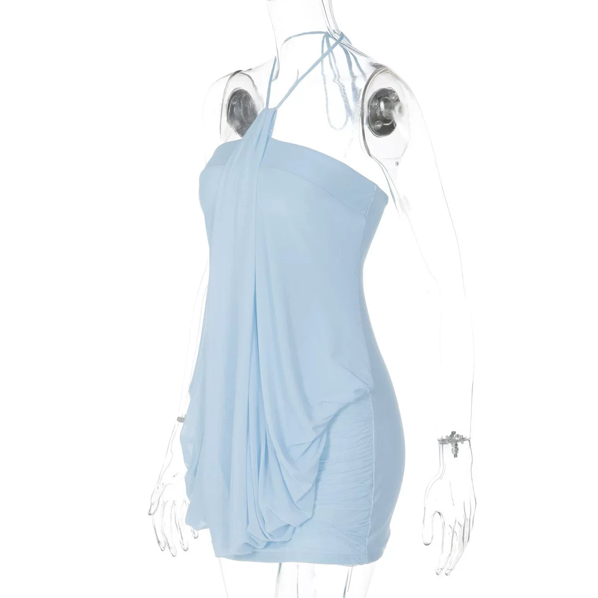 Kollyns Halter Draped Mini Dress