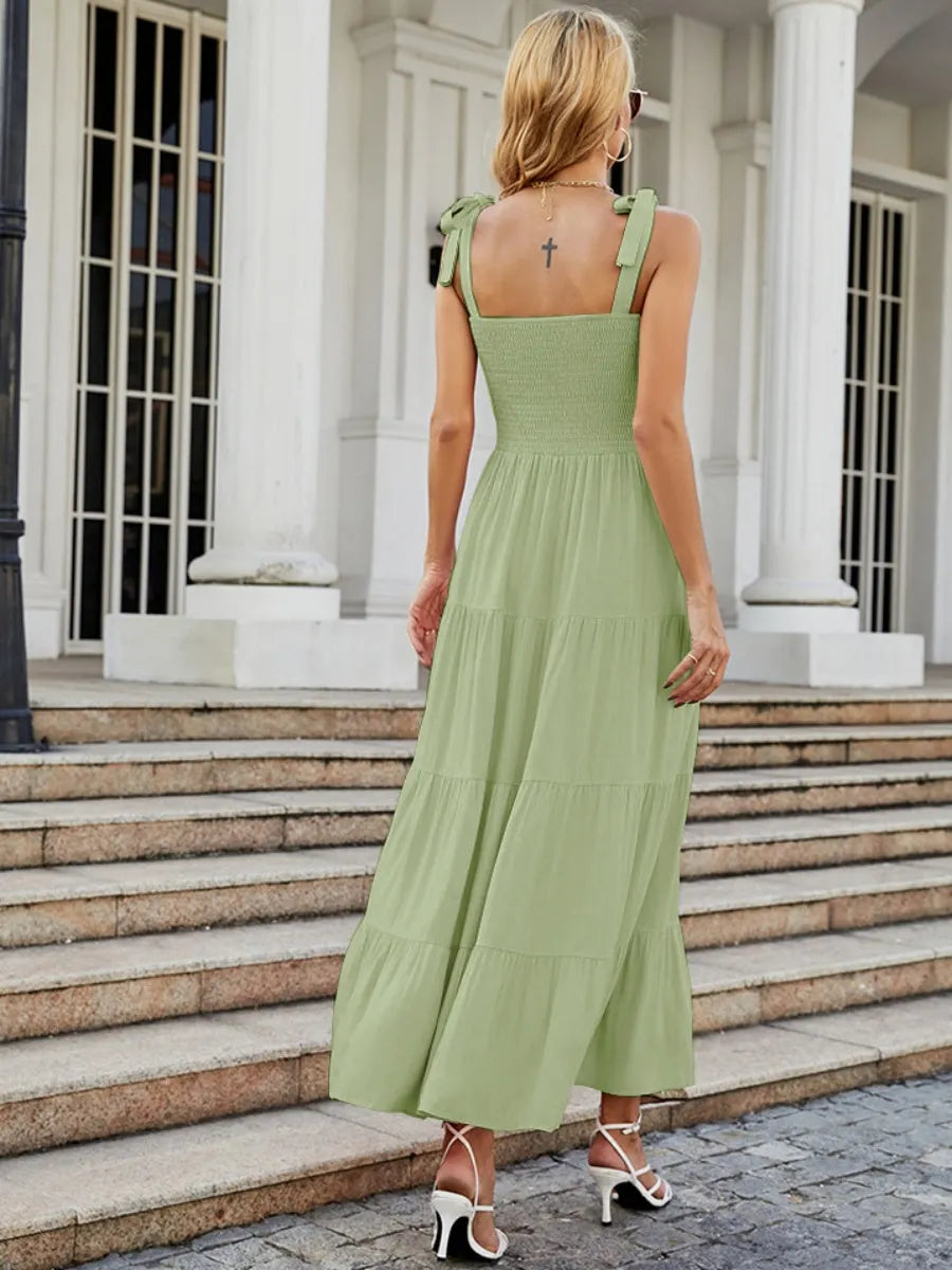 Sleeveless Flowers Printed Long Dress