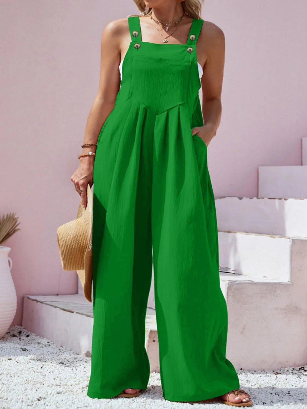 Overalls Boho Wide Leg Jumpsuit Flattering Vacation