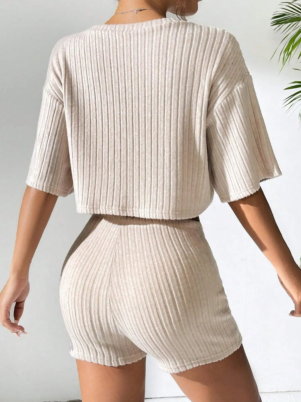 Liber Spring Women's Solid Color Solid Color 2-piece Sets