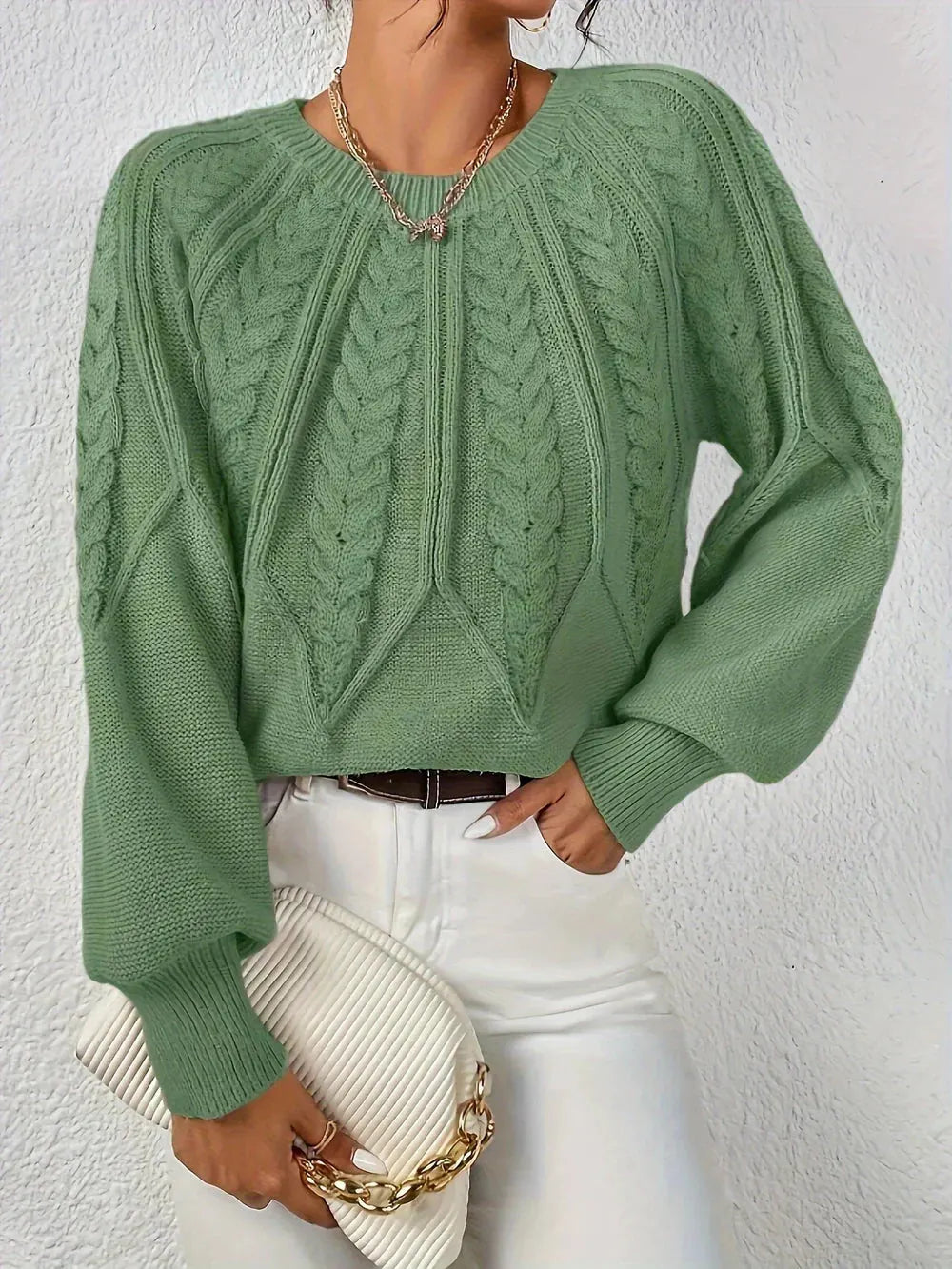 Cable-Knit Women's Sweater for Autumn