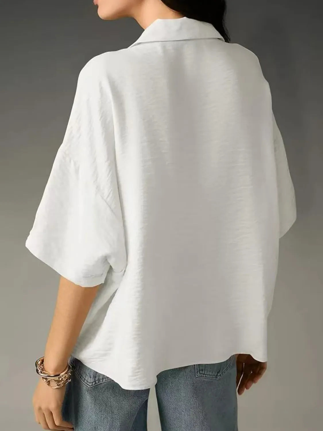 Polished Collared Half Sleeve Blouse