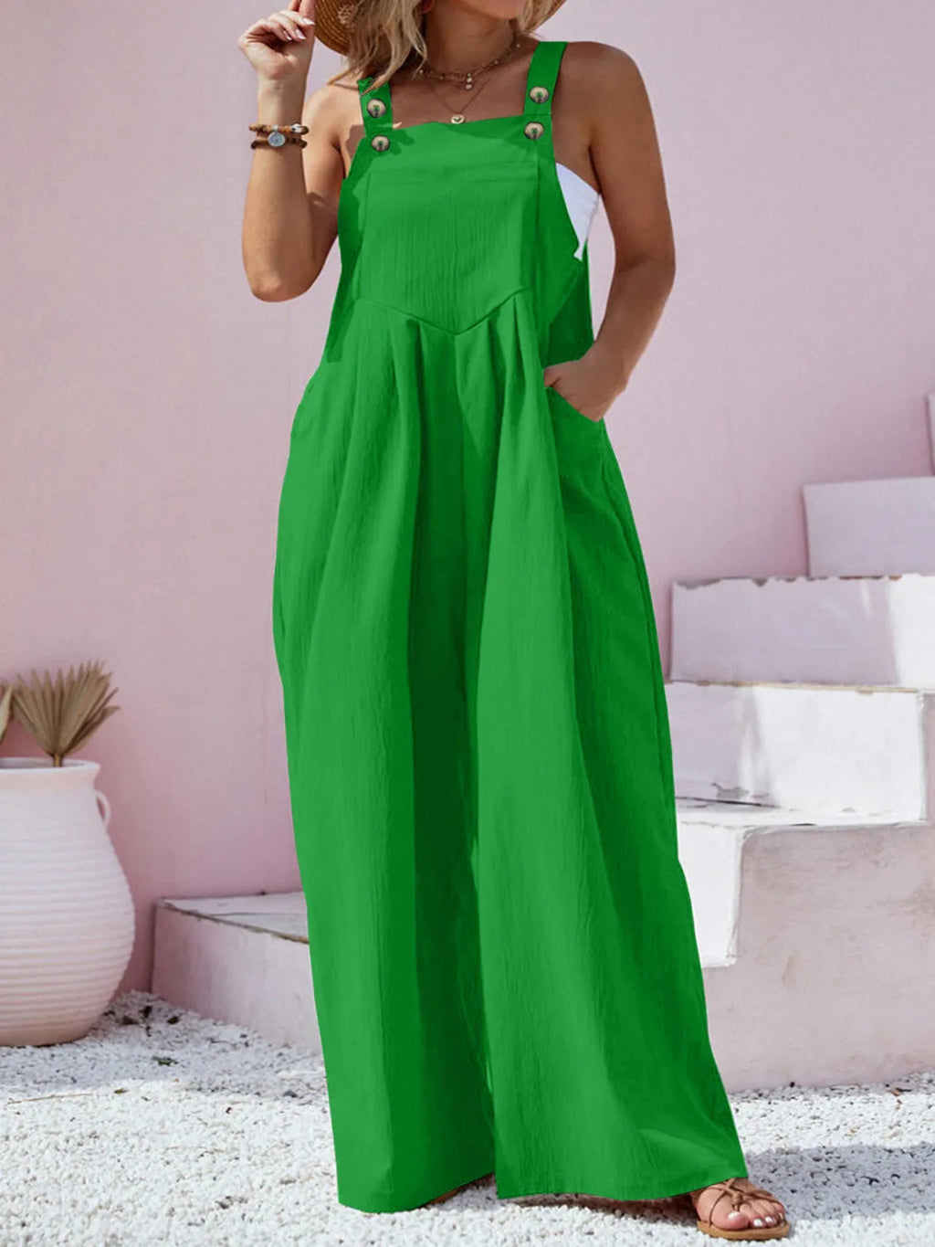 Overalls Boho Wide Leg Jumpsuit Flattering Vacation