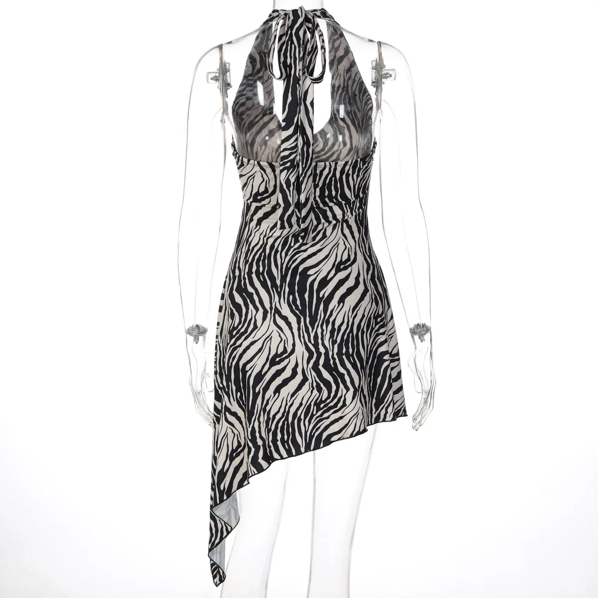 Ariani Halter Asymmetric Mini Dress