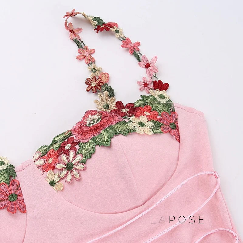 Corrine Floral Embroidered Maxi Dress
