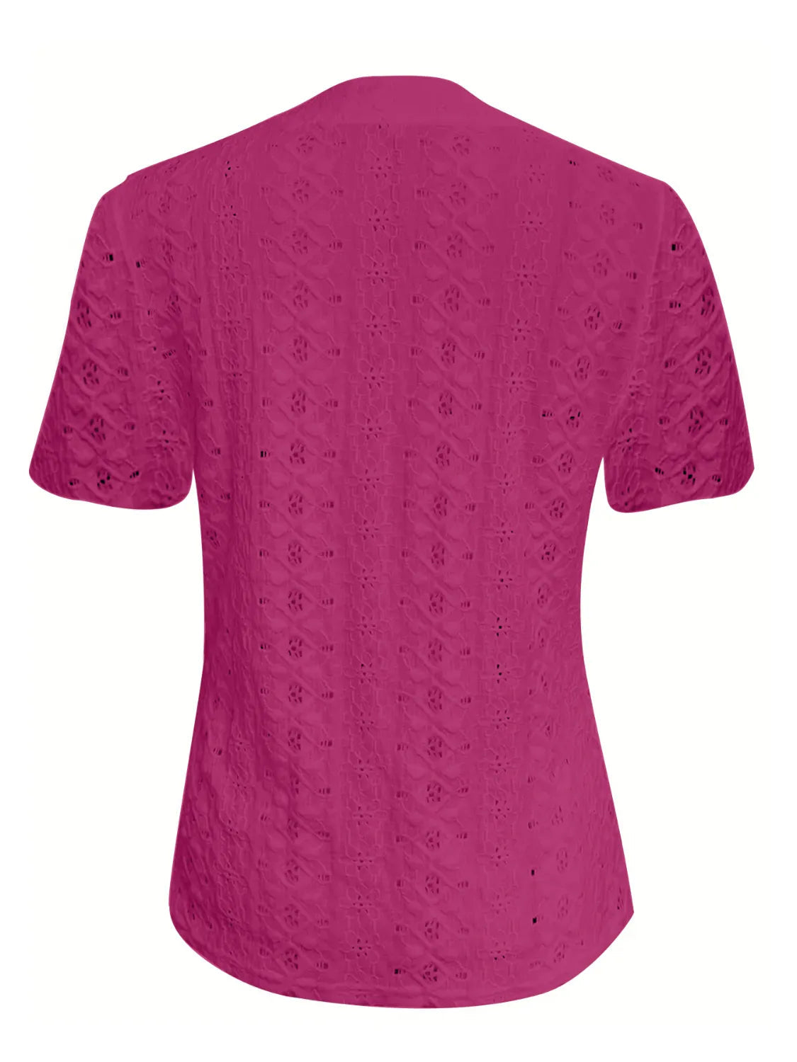 Blouse Top Casual Chic Lace Openwork Notched Neck Boho