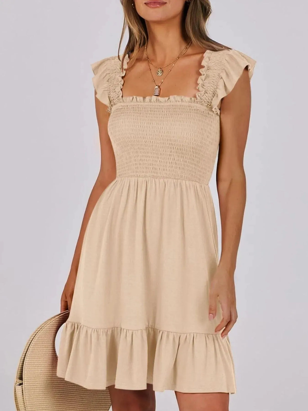 Smocked Cami Dress with Ruffle Hem
