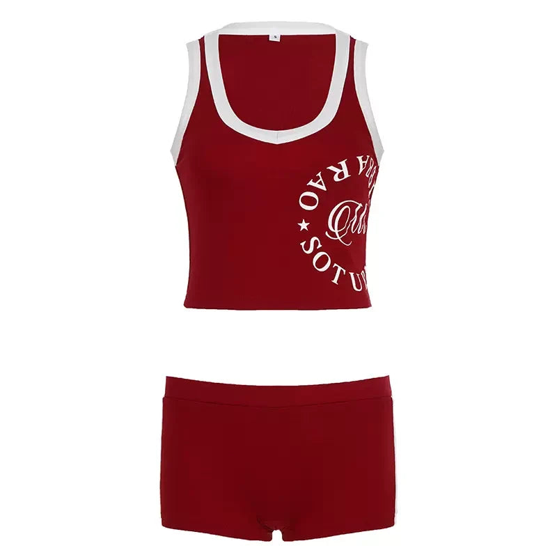 Brandi Sporty V-Neck Shorts Set