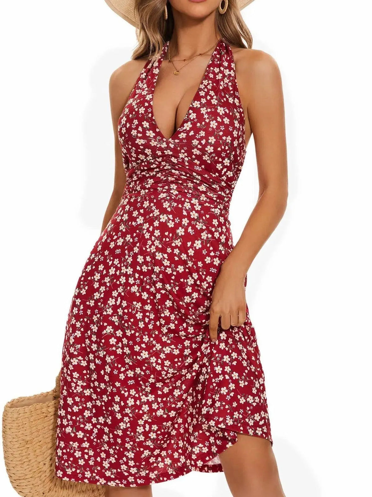 Printed Halter Neck Dress for Women