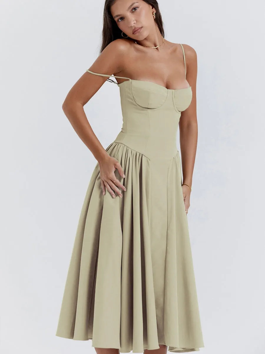 Camisoles Big Swing Solid Color Midi Dresses