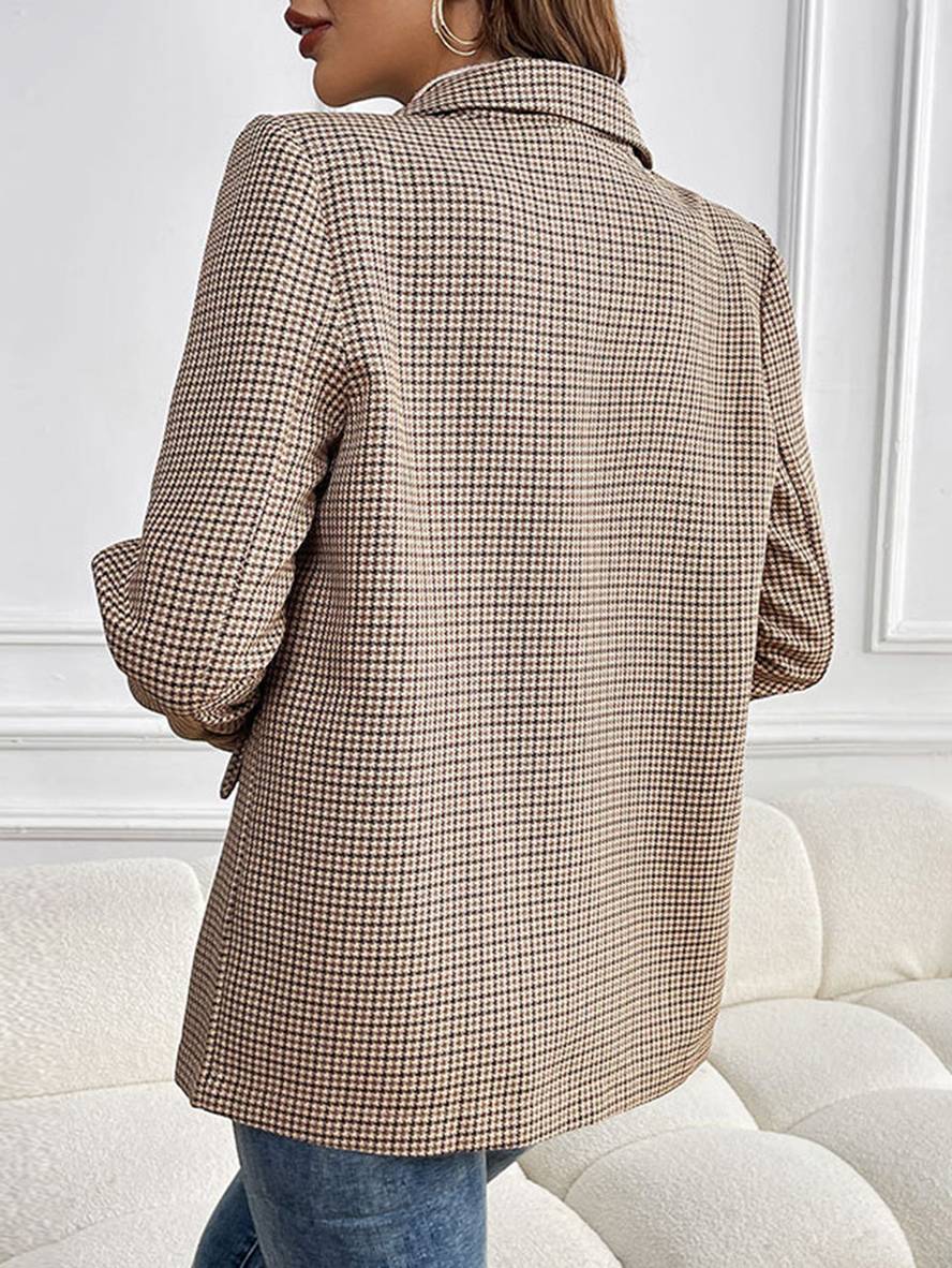 Elegant Comfortable Tailored Checked Women's Blazer