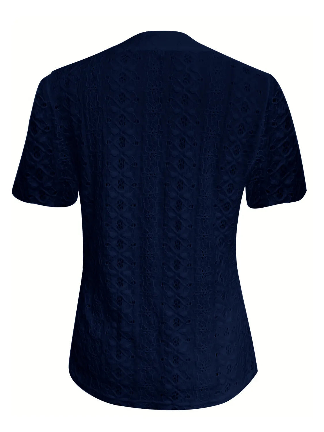 Blouse Top Casual Chic Lace Openwork Notched Neck Boho